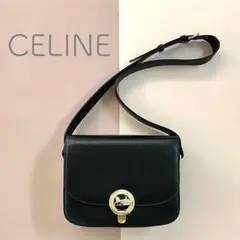 【超美品】CELINE セリーヌ馬車金具サークル ミニフラップバッグ ブラック