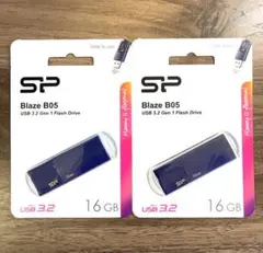 USBメモリー16GB シリコンパワーUSB3.0スライド式(紺)【2個セット】