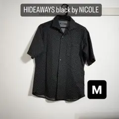 HIDEAWAYS black by NICOLEダイヤモンド柄 半袖シャツ 黒