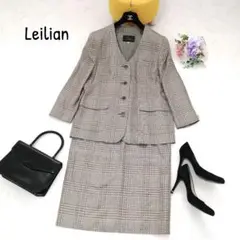 極美品✨ スカートスーツ セット シルク ノーカラー 13 大きいサイズ 上品
