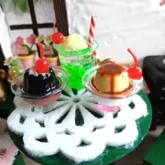 昭和レトロな喫茶店ミニチュアデザートセット