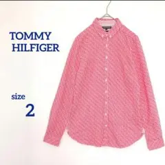 TOMMY HILFIGER チェック柄シャツ サイズ2　赤