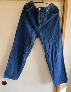 LOWRYSFARM ローリーズファーム ペイント ブルー デニムパンツ