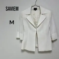 SAVIEM ハーフスリーブ　ボタンレス　テーラードジャケット