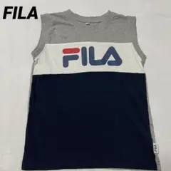 FILA ノースリーブ タンクトップ グレー/ネイビー