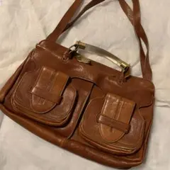 クロエ 肩かけ ショルダーバック 茶 本革