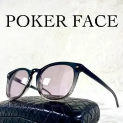美品　POKER FACE　サングラス　0691　レッドレンズ　ブラックフレーム