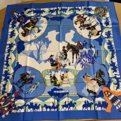 【新品未使用】HERMES エルメス 『カレ90 セビリアの休日』ブルー系