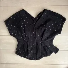 KBF ドット柄ブラウス