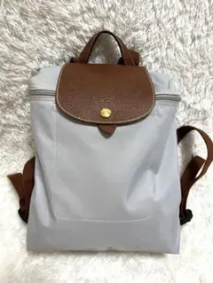美品✨ロンシャン 折り畳みリュック プリアージュ 金ボタン ゴールド金具