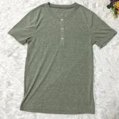 セール✨ BANANA REPUBLIC ヘンリーネック Tシャツ グリーン S