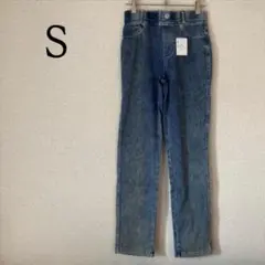 美脚 レギンスパンツ デニムパンツ ウエストゴム スキニーデニム S アンクル丈