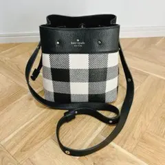 【美品】ケイトスペード　ショルダーバック　2way　マーティ　黒白チェック