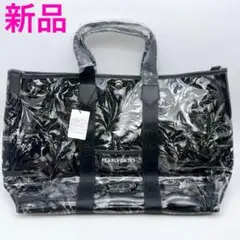 パーリーゲイツ トートバッグ クリア×黒×ボタニカル 総柄 新品 正規品