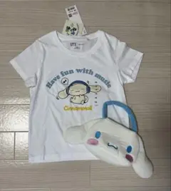 新品　UNIQLOシナモンロール　Tシャツ120 ＆シナモロール耳付きバッグ2点