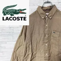 LACOSTE ラコステ 半袖シャツ リネンシャツ ブラウン 日本サイズL相当