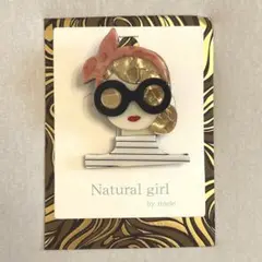 【新品】Natural girl by miole ボーダー、金髪女性ブローチ