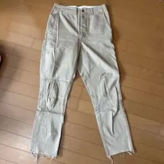 HYKE ワークパンツ ライトベージュ ダメージ加工　サイズ1