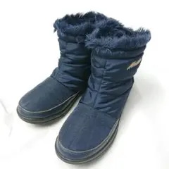 Minnetonka 防水 スノーブーツ ネイビー ファー付き