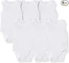 【新品・未使用】6枚組✨Amazon ロンパース 65cm ホワイト ベビー