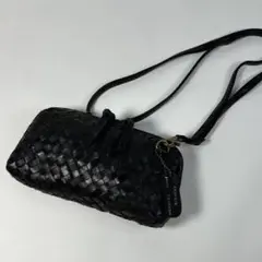 現行品 ポニーレザー 本革 編み込みデザイン お財布バッグ ショルダーバッグ