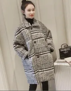 千鳥柄 コート ロングコート