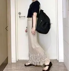 お値下げ中◎JEANASIS◎スパンコールフレアスカート ベージュ