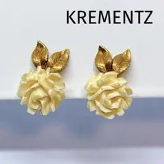 KREMENTZ クレメンツ ゴールド 薔薇 バラ ローズ イヤリング