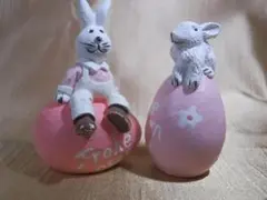 玉子に乗るうさちゃん　2名様　Frohe ostern　イースターおめ