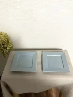 ライトブルー スクエアプレート 2枚セット