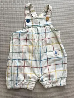 チェック柄オーバーオール 70