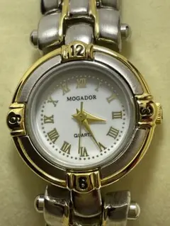 ジャンク品 MOGADOR アナログ時計 シルバー ゴールド クォーツ腕時計