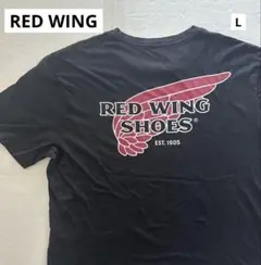 レッドウィングシューズ 前後プリントロゴTee Made in USA 黒 L
