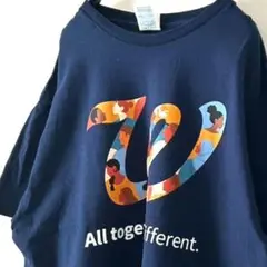 デルタ W オール トゥギャザー ディファレント Tシャツ L ネイビー古着