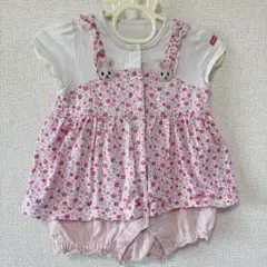 ミキハウス　ロンパース お花柄