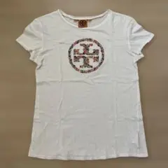 Tory Burch フラワーエンブロイダリー Tシャツ S ホワイト