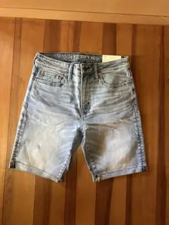 新品　AMERICAN EAGLEストレッチ ダメージUSED加工ハーフパンツ