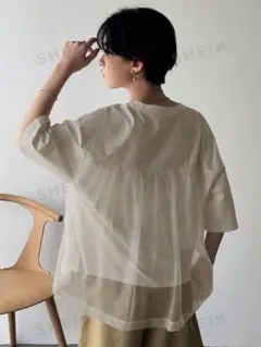 FRIFUL 白 ホワイト 半袖シフォンシャツ XXL 透け感 3L 2XL