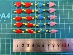 昭和レトロハート型プラスチックボタン20個セット