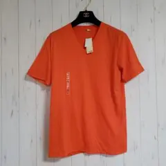 新品△BESTPRICE ベストプライス△半袖VネックTシャツ オレンジL