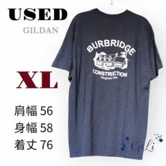 USED GILDAN ダークグレーバックプリントTシャツ XL
