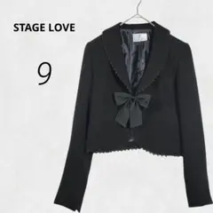 c2079【ステージラブ】新品 セレモニー ジャケット M 黒 リボン 喪服