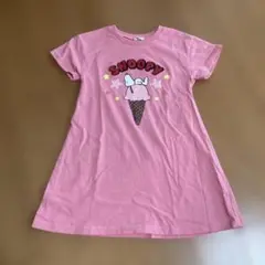 SNOOPY アイスクリームプリント 半袖ワンピース 100cm