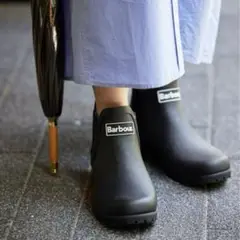 s BARBOUR ロングレインブーツ 24cm ブラック 新品未使用 バブアー Barbour 靴 レディース レインブーツ 長靴 国内即発