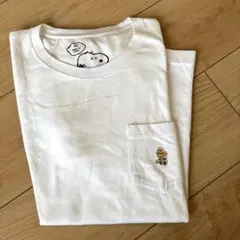 スヌーピー刺繍 ホワイトTシャツ XS ウッドストック