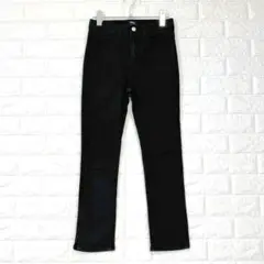 NIKISIX【S】黒 スキニーパンツ ストレッチ 美脚 デニム風 春秋