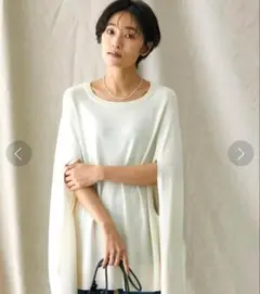 新品　アメリカンホリック　マント風ニットプルオーバー　アイボリー　M