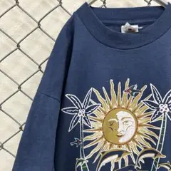 ヴィンテージ シングルステッチ 80s 90s 太陽 Tシャツ L アメカジ 紺