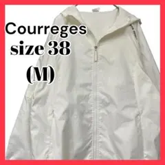 【良品】クレージュ ナイロンパーカー ホワイト サイズ38(M) 袖取り外し