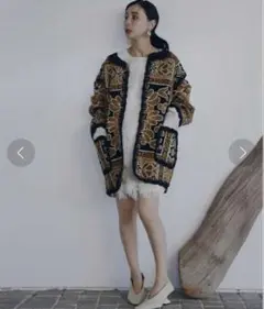 Ameri RUG PATTERN KNIT JACKET